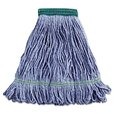 Boardwalk Super Loop Wet Mop Head  Cotton Synthetic Fiber  5  Headband  Medium Size  Blue (BWK502BLEA)