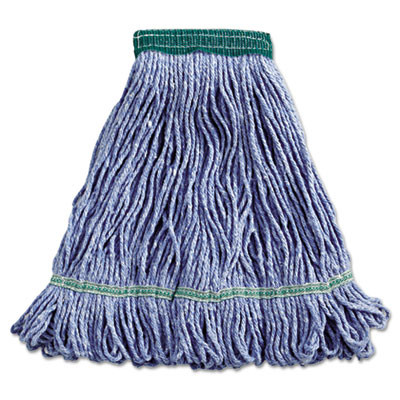 Boardwalk Super Loop Wet Mop Head  Cotton Synthetic Fiber  5  Headband  Medium Size  Blue (BWK502BLEA)