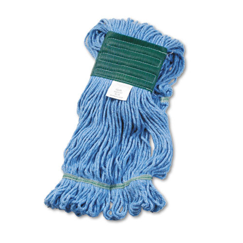 Boardwalk Super Loop Wet Mop Head  Cotton Synthetic Fiber  5  Headband  Medium Size  Blue (BWK502BLEA)