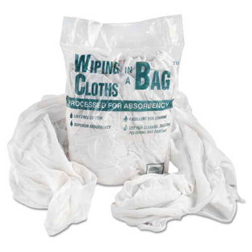 General Supply Bag-A-Rags Reusable Wiping Cloths  Cotton  White  1lb Pack (UFSN250CW01)
