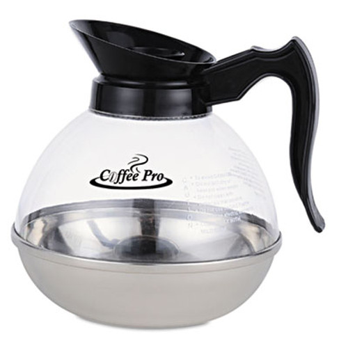 Coffee Pro Unbreakable Regular Coffee Decanter  12-Cup  Stainless Steel Polycarbonate (OGFCPU12)