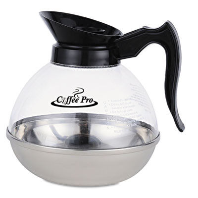 Coffee Pro Unbreakable Regular Coffee Decanter  12-Cup  Stainless Steel Polycarbonate (OGFCPU12)