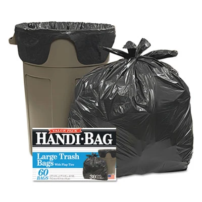 Handi-Bag Super Value Pack  30 gal  0 65 mil  30  x 33   Black  60 Box (WBIHAB6FT60)