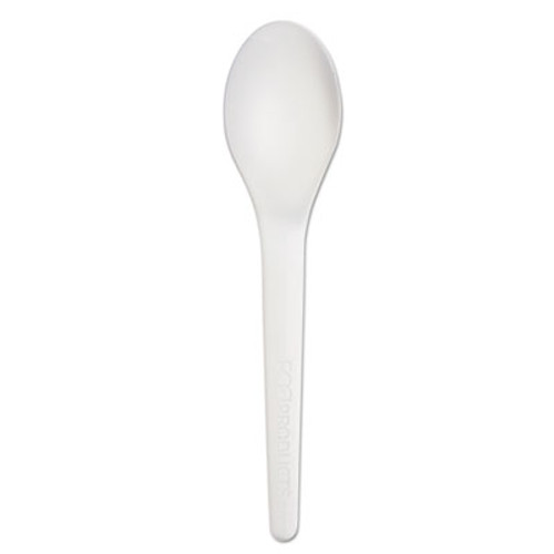 Eco-Products Plantware Compostable Cutlery  Spoon  6   Pearl White  50 Pack  20 Pack Carton (ECOEPS013)