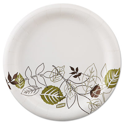 Dixie Pathways Soak-Proof Shield Mediumweight Paper Plates  6 7 8   Grn Burg  125 Pk (DXEUX7WSPK)