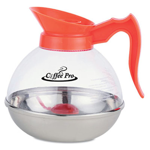 Coffee Pro Unbreakable Decaffeinated Coffee Decanter  12-Cup  Stainless Steel Polycarbonate (OGFCPU13)