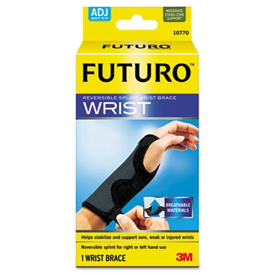 FUTURO Adjustable Reversible Splint Wrist Brace  Fits Wrists 5 1 2 - 8 1 2   Black (MMM10770EN)