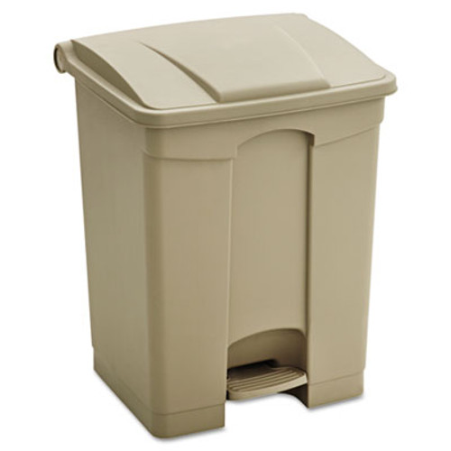 Safco Large Capacity Plastic Step-On Receptacle  17 gal  Tan (SAF9922TN)