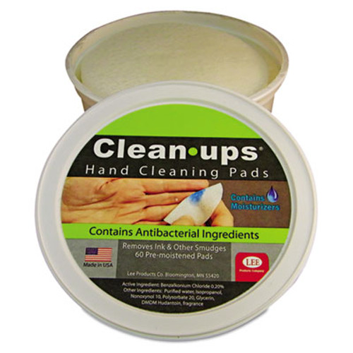 LEE Clean-Ups Hand Cleaning Pads  Cloth  3  dia  60 Tub (LEE10145)