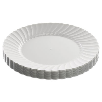 WNA Classicware Plastic Dinnerware Plates  9  Dia  White  12 Pack (WNARSCW91512WPK)