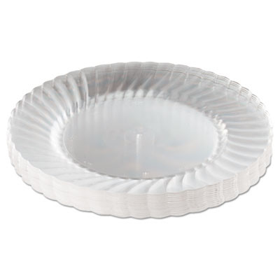 WNA Classicware Plastic Plates  9  Diameter  Clear  12 Plates Pack (WNARSCW91512PK)