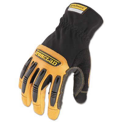 Ironclad Ranchworx Leather Gloves  Black Tan  X-Large (IRNRWG205XL)