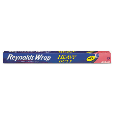 Reynolds Wrap Heavy Duty Aluminum Foil Roll  18  x 75 ft  Silver (RFPF28028)