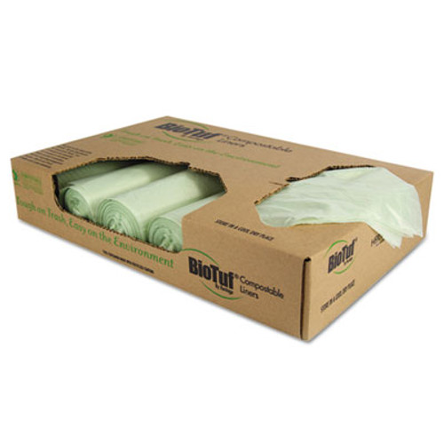 Heritage Biotuf Compostable Can Liners  48 gal  1 mil  42  x 48   Green  100 Carton (HERY8448YER01)