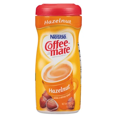 Coffee mate Non-Dairy Powdered Creamer  Hazelnut  15 oz Canister  12 Carton (NES12345CT)