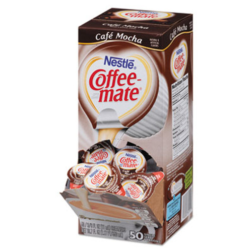 Coffee mate Liquid Coffee Creamer  Cafe Mocha  0 38 oz Mini Cups  50 Box  4 Boxes Carton  200 Total Carton (NES35115CT)