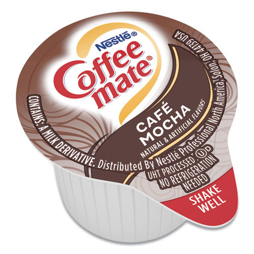 Coffee mate Liquid Coffee Creamer  Cafe Mocha  0 38 oz Mini Cups  50 Box (NES35115)
