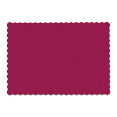Hoffmaster Solid Color Scalloped Edge Placemats  9 5 x 13 5  Burgundy  1 000 Carton (HFM310524)