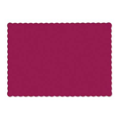 Hoffmaster Solid Color Scalloped Edge Placemats  9 5 x 13 5  Burgundy  1 000 Carton (HFM310524)