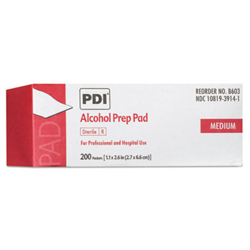 Sani Professional PDI Alcohol Prep Pads  White  200 Box (NICB60307)