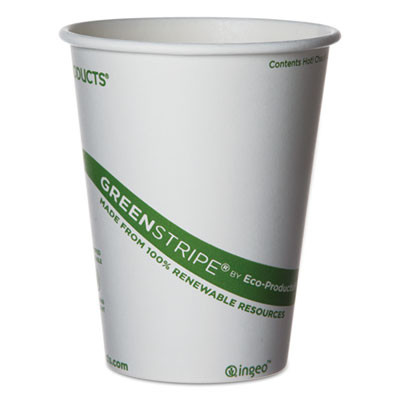 Eco-Products GreenStripe Renewable   Compostable Hot Cups - 12 oz   50 PK  20 PK CT (ECOEPBHC12GS)