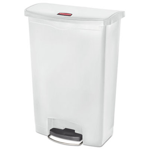 Rubbermaid Commercial Slim Jim Resin Step-On Container  Front Step Style  24 gal  White (RCP1883561)