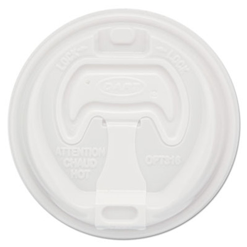Dart Optima Reclosable Lids for Paper Hot Cups for 10-24 oz Cups  White  1000 Carton (SCCOPT316)