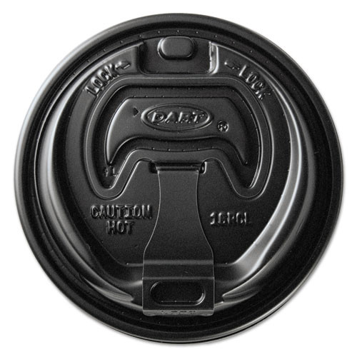 Dart Optima Reclosable Lids for Paper Hot Cups for 10-24 oz Cups  Black  1000 Carton (SCCOPT316B)
