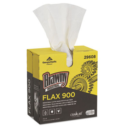 Brawny Industrial FLAX 900 Heavy Duty Cloths  9 x 16 1 2  White  72 Box  10 Box Carton (GPC29608)
