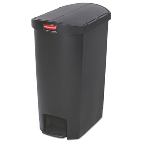 Rubbermaid Commercial Slim Jim Resin Step-On Container  End Step Style  13 gal  Black (RCP1883612)