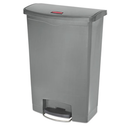 Rubbermaid Commercial Slim Jim Resin Step-On Container  Front Step Style  24 gal  Gray (RCP1883606)