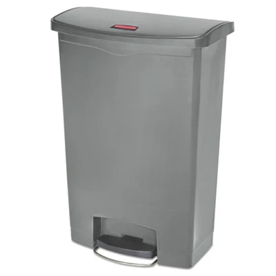 Rubbermaid Commercial Slim Jim Resin Step-On Container  Front Step Style  24 gal  Gray (RCP1883606)