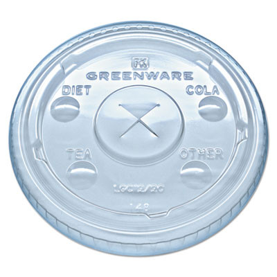 Fabri-Kal Greenware Cold Drink Lids  Fits 9  12  20 oz Cups  Clear  1000 Carton (FABLGC1220)