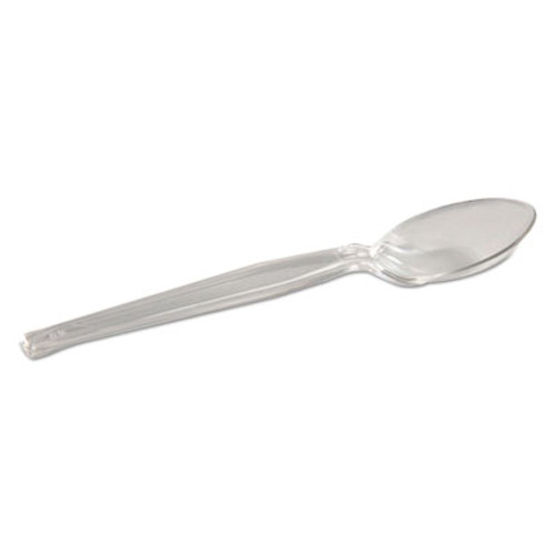 Dixie Plastic Cutlery  Heavyweight Teaspoon  Crystal Clear  6   1 000 Carton (DXETH017)