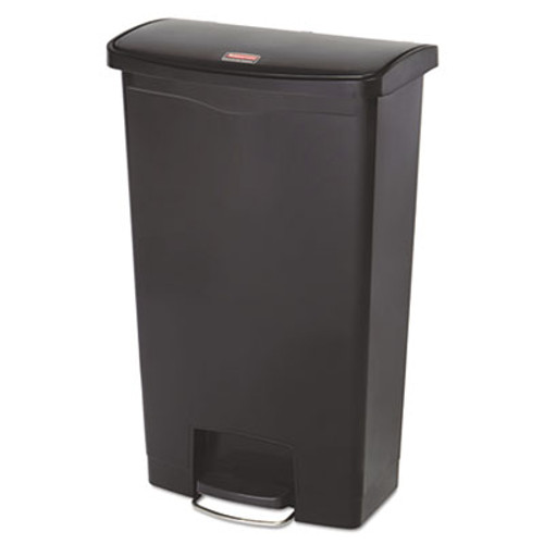 Rubbermaid Commercial Slim Jim Resin Step-On Container  Front Step Style  18 gal  Black (RCP1883613)