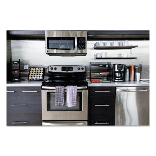 Safco Onyx Breakroom Organizers  7 Compartments  16 x8 1 2x5 1 4  Steel Mesh  Black (SAF3291BL)