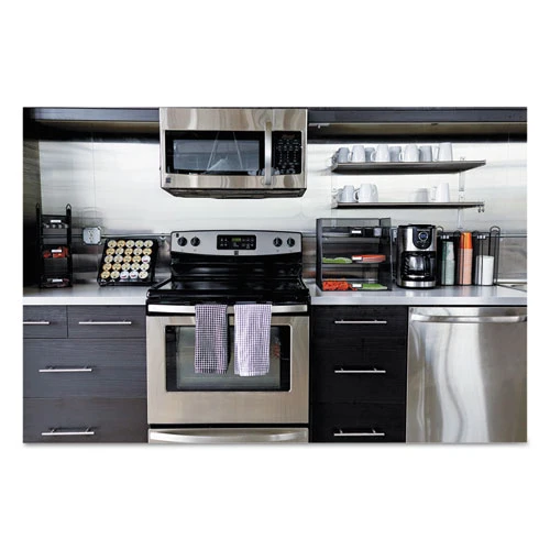 Safco Onyx Breakroom Organizers  3 Compartments 14 625x11 75x15  Steel Mesh  Black (SAF3293BL)