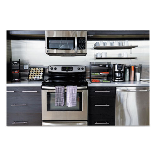 Safco Onyx Breakroom Organizers  3 Compartments 14 625x11 75x15  Steel Mesh  Black (SAF3293BL)