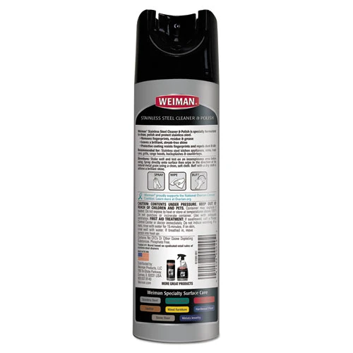 WEIMAN Stainless Steel Cleaner and Polish  17 oz Aerosol  6 Carton (WMN49CT)