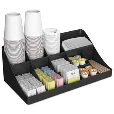 Mind Reader 11-Compartment Coffee Condiment Organizer  18 1 4 x 6 5 8 x 9 7 8  Black (EMSCOMORGBLK)