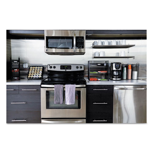 Safco Onyx Breakroom Organizers  3Compartments  12 75x4 5x13 25  Steel Mesh  Black (SAF3292BL)