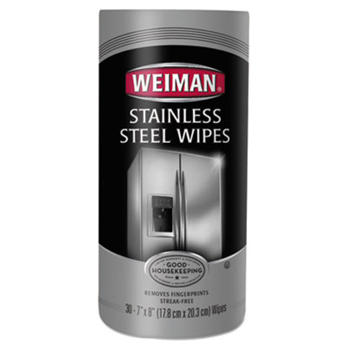 WEIMAN Stainless Steel Wipes  7 x 8  30 Canister  4 Canisters Carton (WMN92CT)