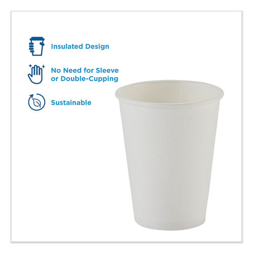 Dixie PerfecTouch Hot Cold Cups  12 oz   White  50 Bag  20 Bags Carton (DXE5342W)
