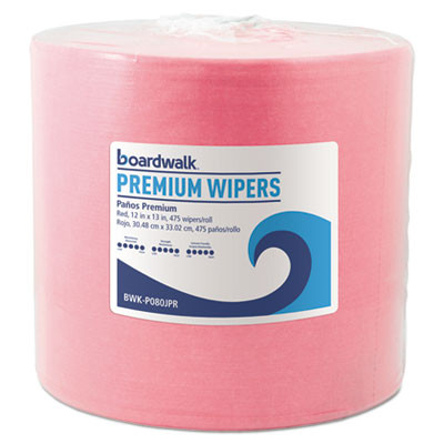 Boardwalk Hydrospun Wipers  Red 12 x 13  475 Roll (BWKP080JPR)