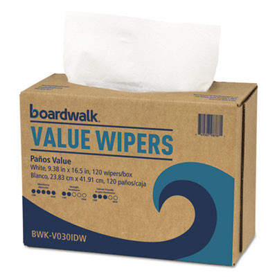 Boardwalk DRC Wipers  White  9 1 3 x 16 1 2  9 Dispensers of 100  900 Carton (BWKV030IDW2)