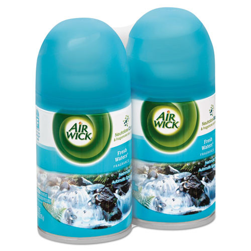 Air Wick Freshmatic Ultra Spray Refill  Fresh Waters  Aerosol  5 89 oz  2 Pack 3 Packs Carton (RAC82093CT)