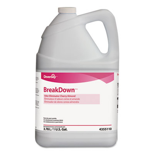 Diversey Breakdown Odor Eliminator  Cherry Almond Scent  Liquid  1 gal Bottle  4 Carton (DVO94355110)