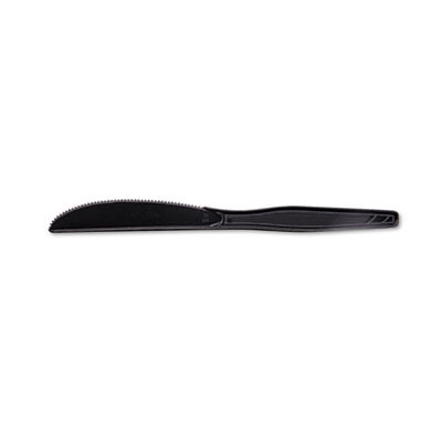 Dixie Plastic Tableware  Heavy Mediumweight Knives  Black  100 Box  10 Boxes Carton (DXEKM507CT)