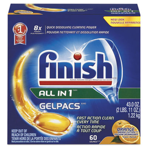 FINISH Dish Detergent Gelpacs  Orange Scent  54 Box  4 Boxes Carton (RAC81181CT)