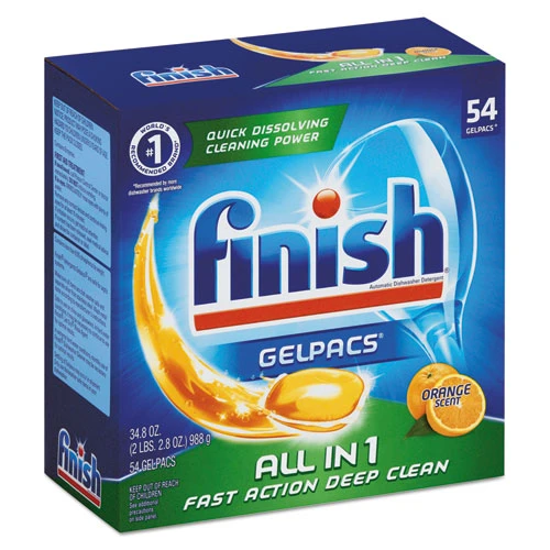 FINISH Dish Detergent Gelpacs  Orange Scent  54 Box  4 Boxes Carton (RAC81181CT)